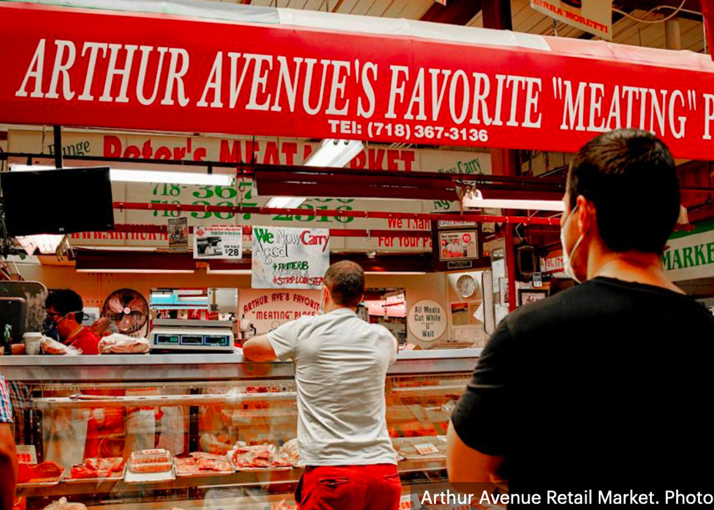 Butcher counter at the Arthur Avenue Retail Market